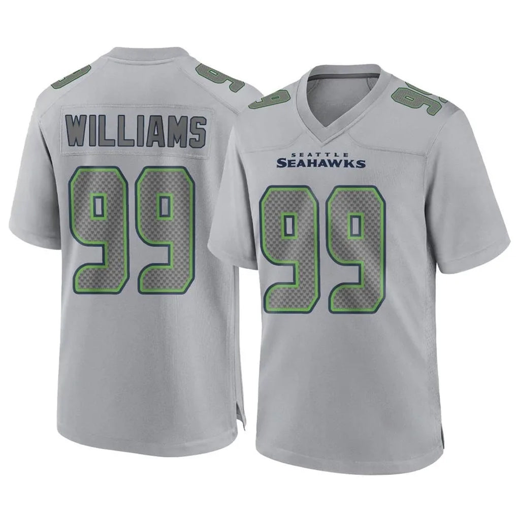 S.Seahawks #99 Leonard Williams Player Gray Atmosphere Fashion Home Game PETTCS Stitched Jerseys