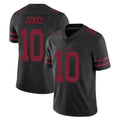 SF.49ers #10 Mac Jones Player Black Alternate Limited Vapor Untouchable Home Game PETTCS Stitched Jerseys