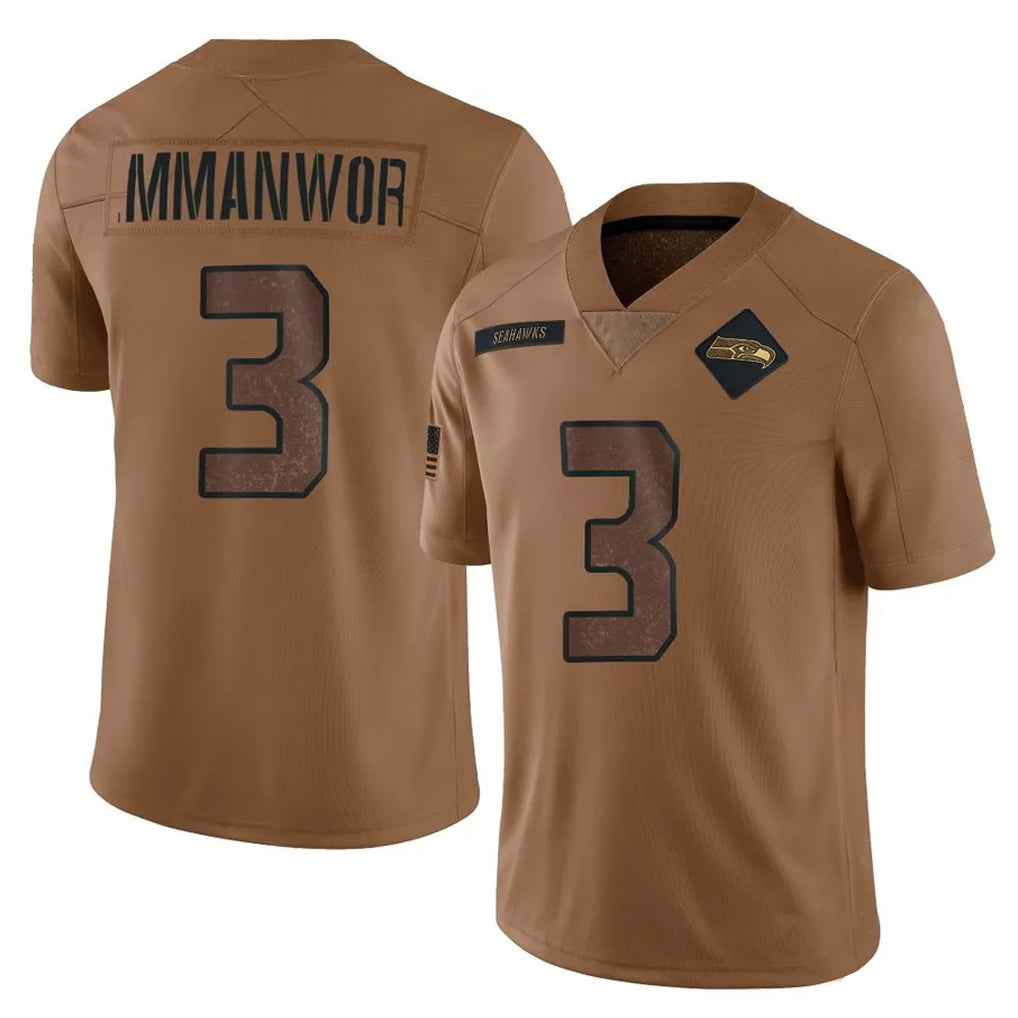 S.Seahawks #3 Nick Emmanwori Player Brown Limited Salute To Service Home Game PETTCS Stitched Jerseys