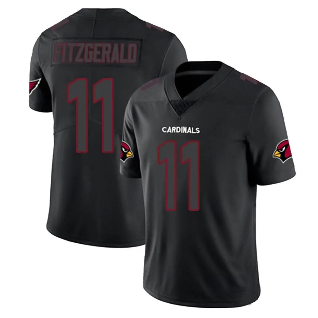 A.Cardinals #11 Larry Fitzgerald Player Black Impact Limited Home Game PETTCS Stitched Jerseys