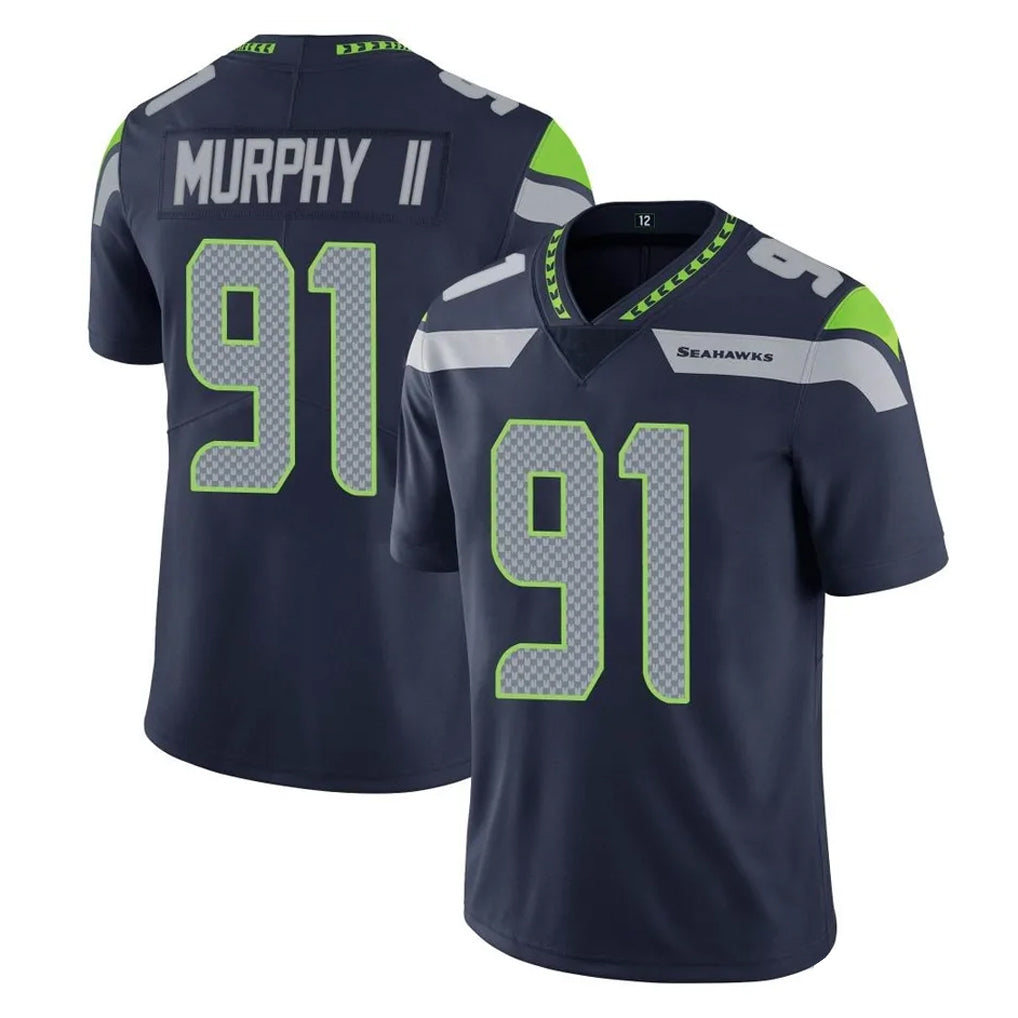 S.Seahawks #91 Byron Murphy II Player Navy Limited Vapor Untouchable Home Game PETTCS Stitched Jerseys
