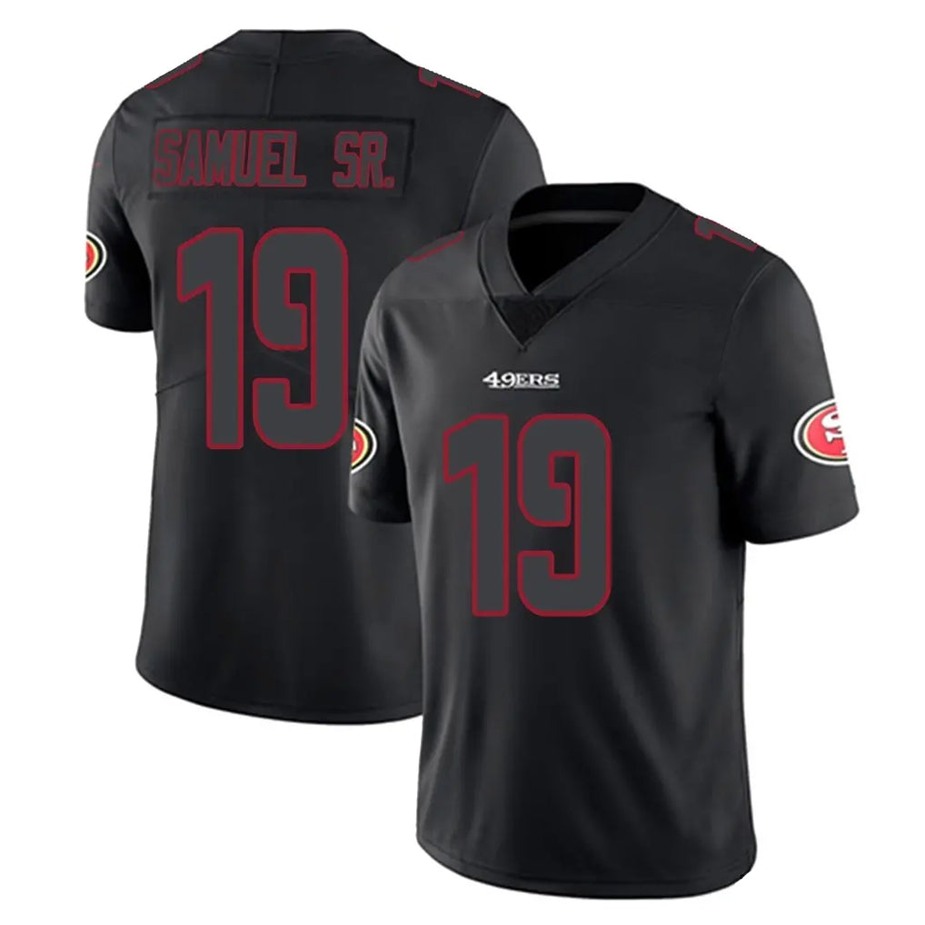 SF.49ers #19 Deebo Samuel Sr. Player Black Impact Limited Home Game PETTCS Stitched Jerseys