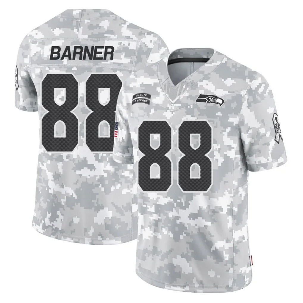 S.Seahawks #88 AJ Barner Player Arctic Camo Limited Salute To Service Home Game PETTCS Stitched Jerseys