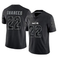 S.Seahawks #22 Rashid Shaheed Player Black Limited Reflective Home Game PETTCS Stitched Jerseys