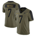 S.Seahawks #7 Uchenna Nwosu Player Olive Salute To Service Limited Game PETTCS Stitched Jerseys