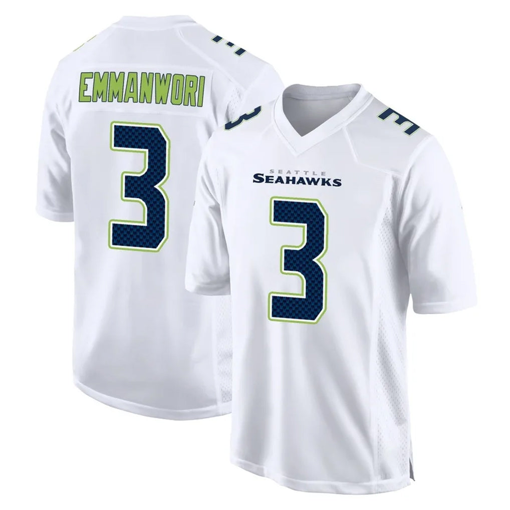 S.Seahawks #3 Nick Emmanwori Player White Tundra Fashion Home Game PETTCS Stitched Jerseys