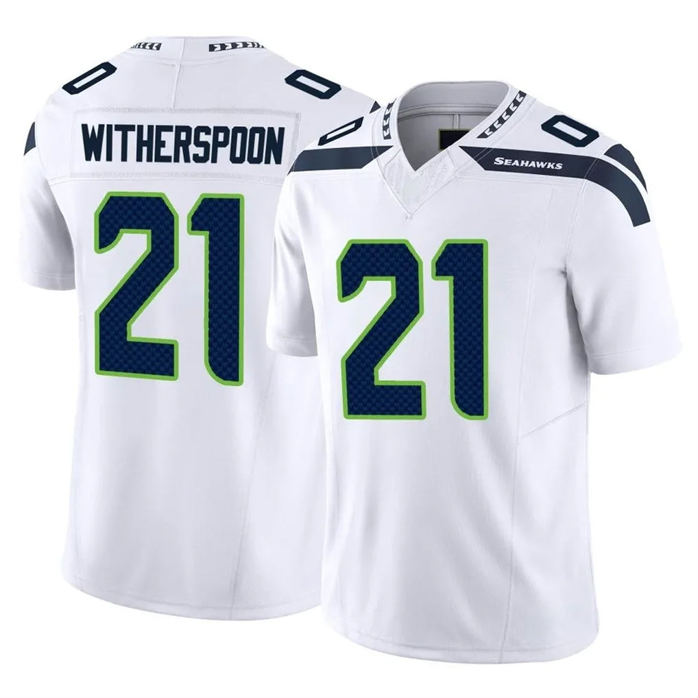 S.Seahawks #21 Devon Witherspoon Player White Limited Vapor F.U.S.E. Home Game PETTCS Stitched Jerseys