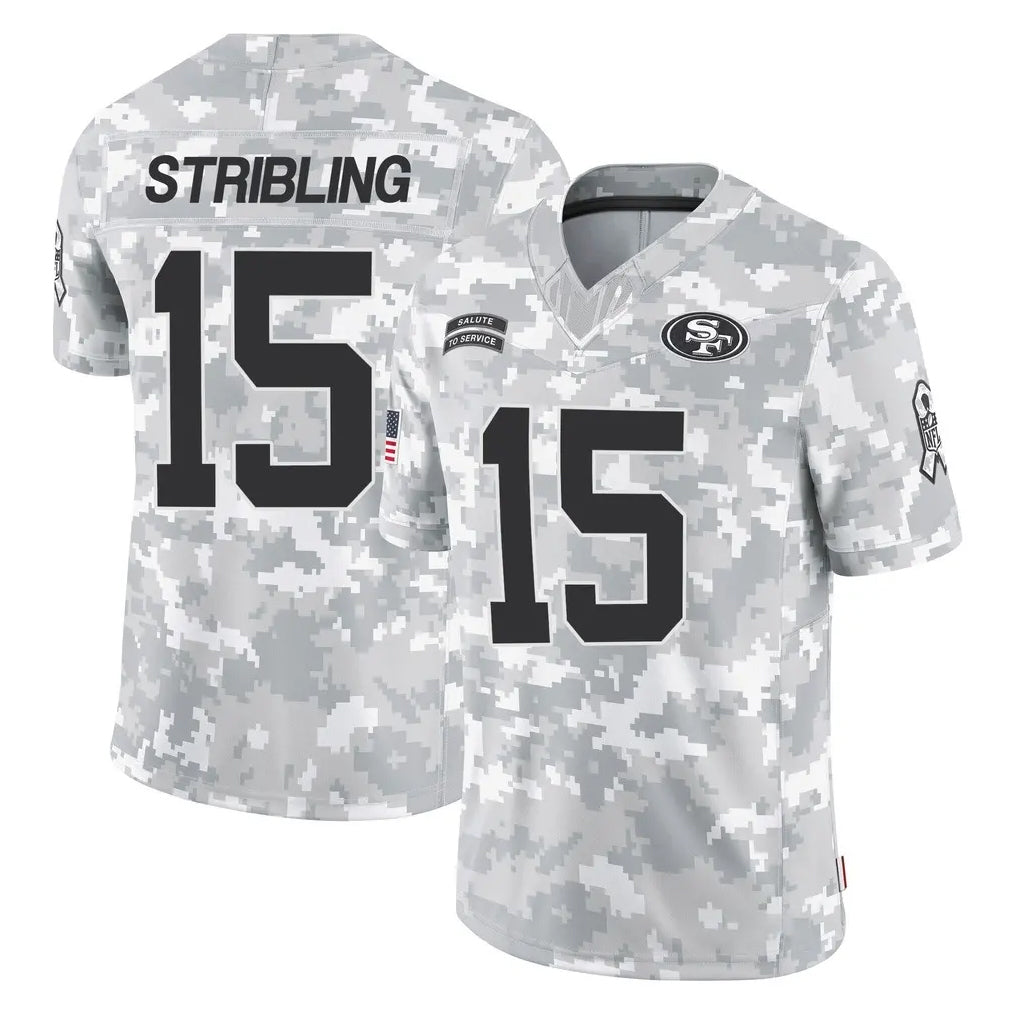 SF.49ers #15 De'Zhaun Stribling Player Arctic Camo Limited Salute To Service Home Game PETTCS Stitched Jerseys