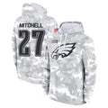 P.Eagles #27 Quinyon Mitchell Player Arctic Camo Salute to Service Pullover Hoodies Limited Game PETTCS Stitched Jerseys