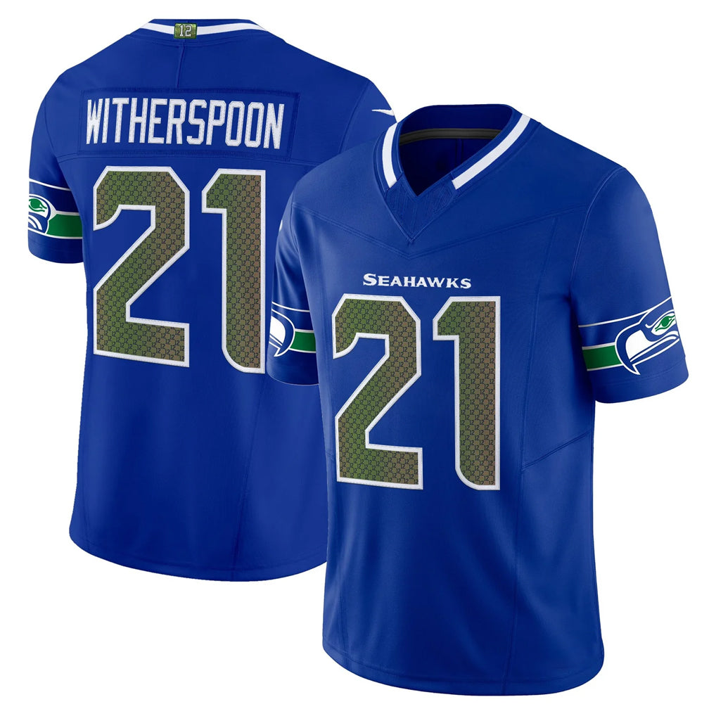 S.Seahawks #21 Devon Witherspoon Player Royal Rivalries Vapor Limited Home Game PETTCS Stitched Jerseys