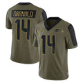 S.Seahawks #14 Sam Darnold Player Olive Salute To Service Limited Game PETTCS Stitched Jerseys
