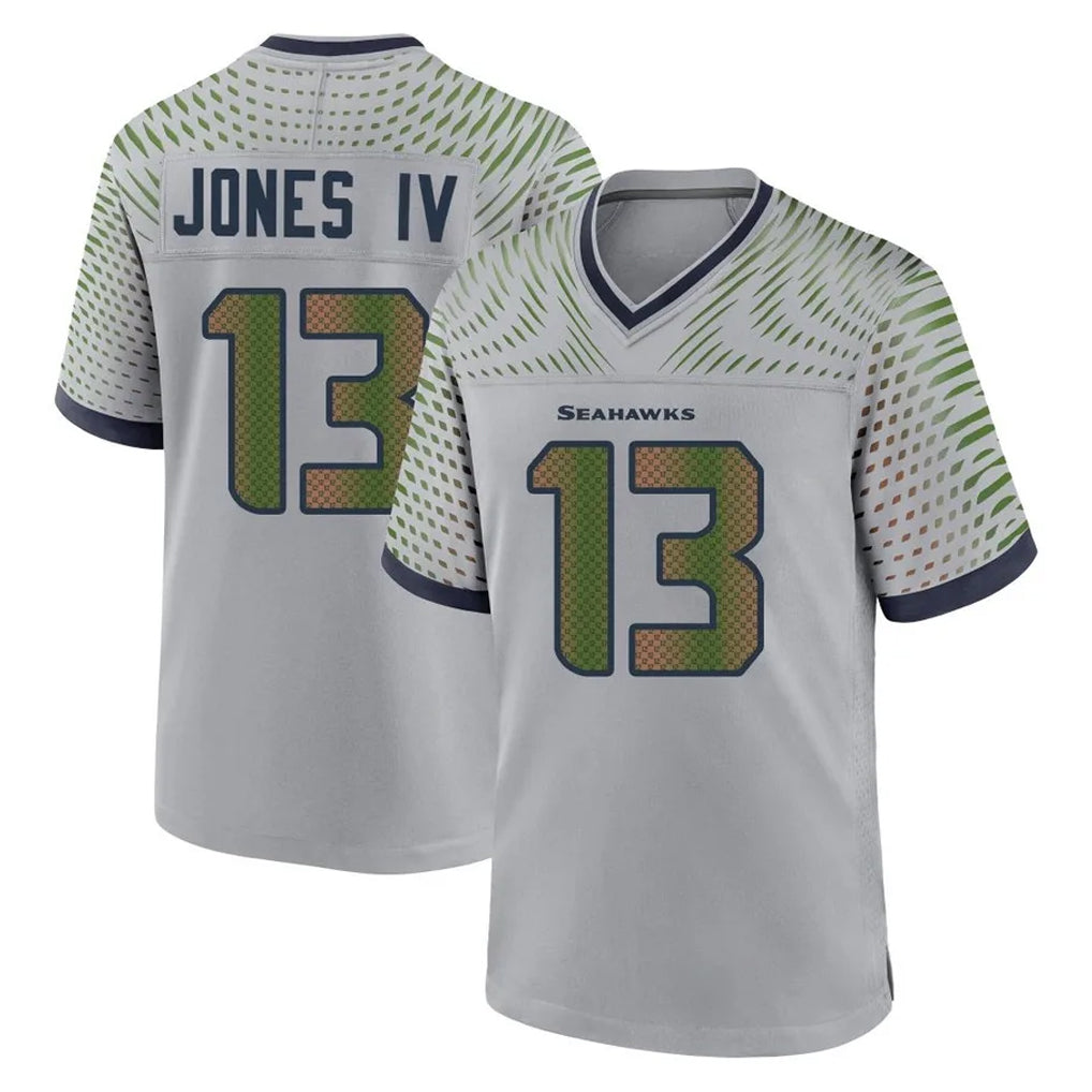 S.Seahawks #13 Ernest Jones IV Player Grey 2025 Rivalries Collection Home Game PETTCS Stitched Jerseys