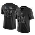 SF.49ers #85 George Kittle Player Black Limited Reflective Home Game PETTCS Stitched Jerseys