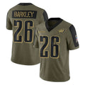 P.Eagles #26 Saquon Barkley Player Olive Salute To Service Limited Game PETTCS Stitched Jerseys