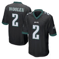P.Eagles #2 Riq Woolen Player Black Home Game PETTCS Stitched Jerseys