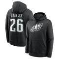 P.Eagles #26 Saquon Barkley Player Black Pullover Hoodies Home Game PETTCS Stitched Jerseys