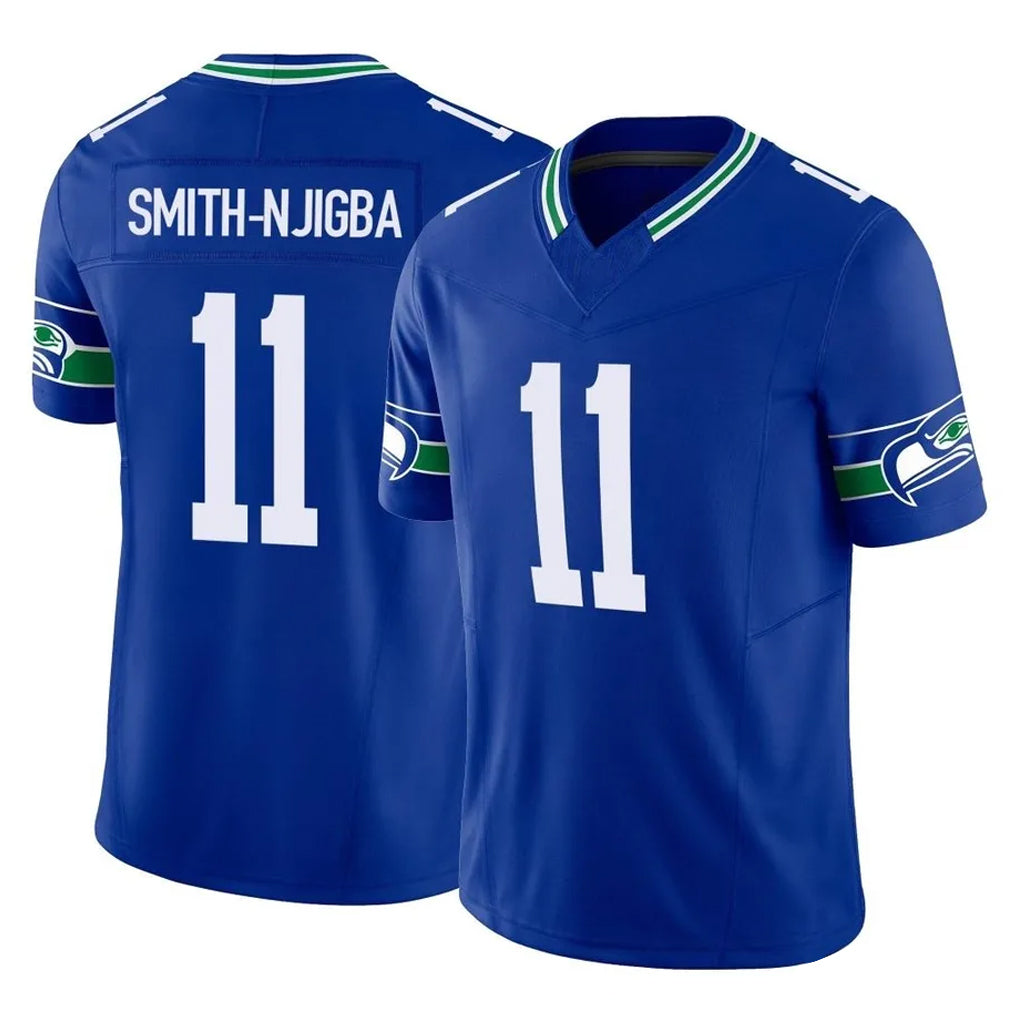 S.Seahawks #11 Jaxon Smith-Njigba Player Royal Limited Throwback Vapor F.U.S.E. Home Game PETTCS Stitched Jerseys