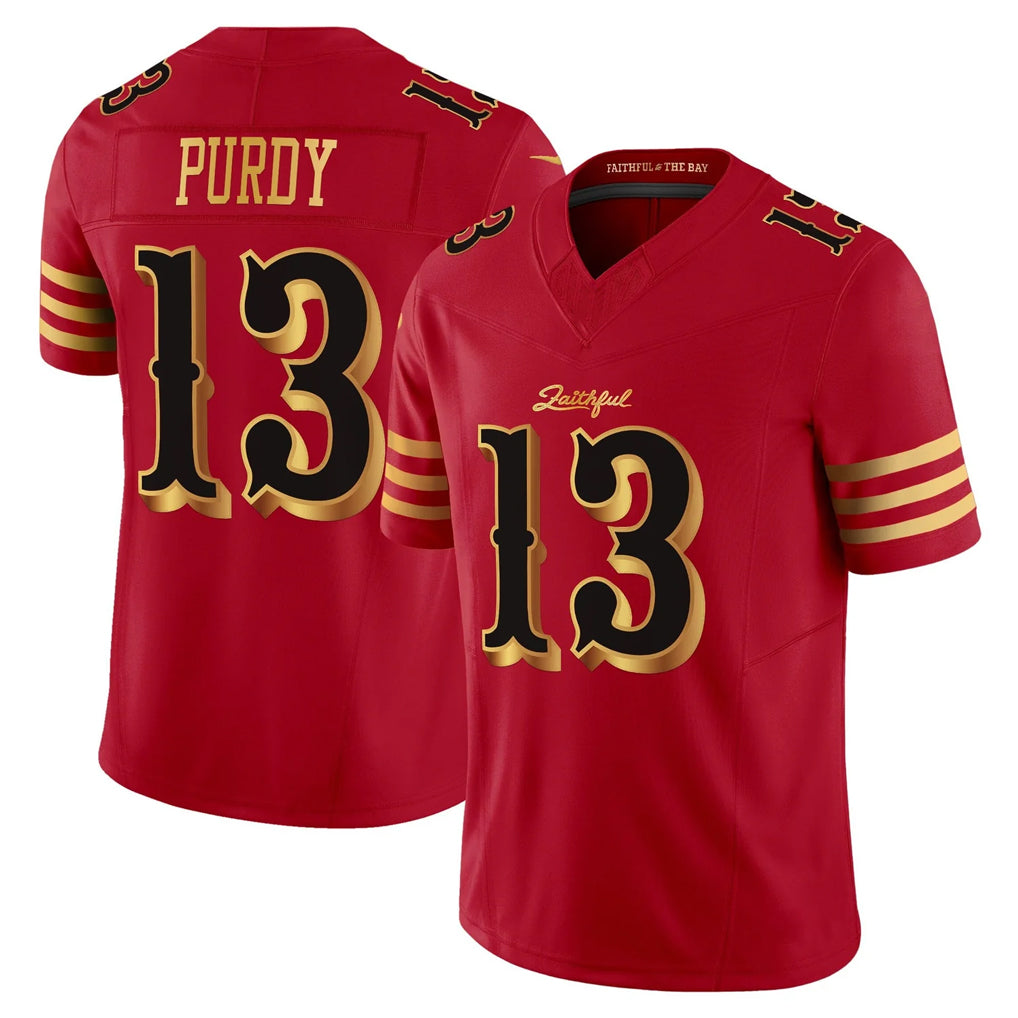 SF.49ers #13 Brock Purdy Player Red Rivalries Vapor Limited Home Game PETTCS Stitched Jerseys
