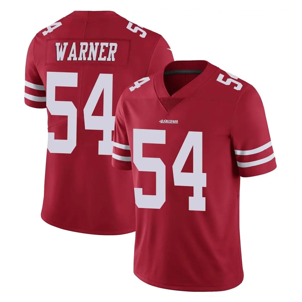 SF.49ers #54 Fred Warner Player Red Limited Vapor Untouchable Home Game PETTCS Stitched Jerseys