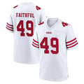 SF.49ers #49 The Faithful Player White Game Home PETTCS Stitched Jerseys