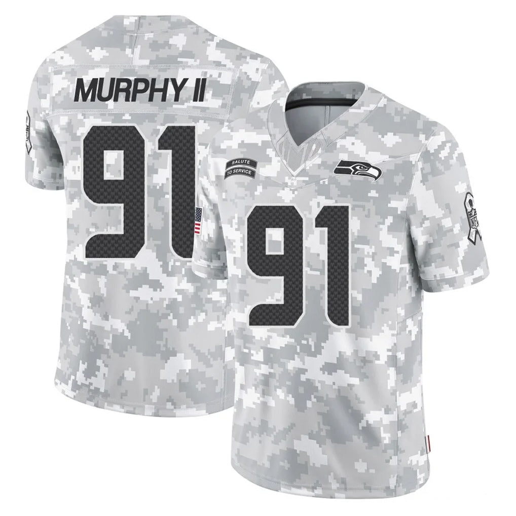 S.Seahawks #91 Byron Murphy II Player Arctic Camo Limited Salute To Service Home Game PETTCS Stitched Jerseys