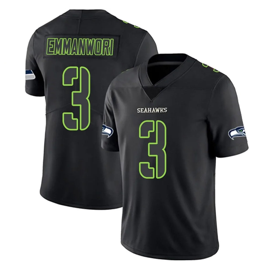 S.Seahawks #3 Nick Emmanwori Player Black Impact Limited Home Game PETTCS Stitched Jerseys