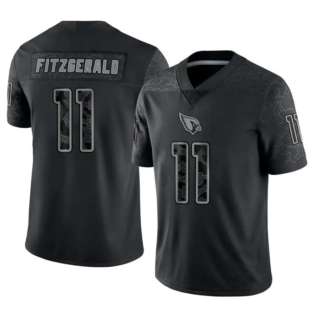 A.Cardinals #11 Larry Fitzgerald Player Black RFLCTV Limited PETTCS Stitched Jerseys