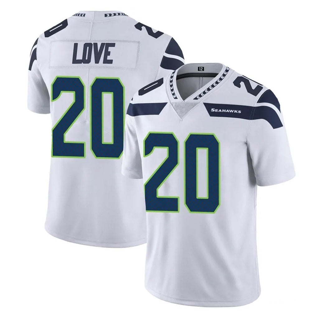 S.Seahawks #20 Julian Love Player White Limited Vapor Untouchable Home Game PETTCS Stitched Jerseys