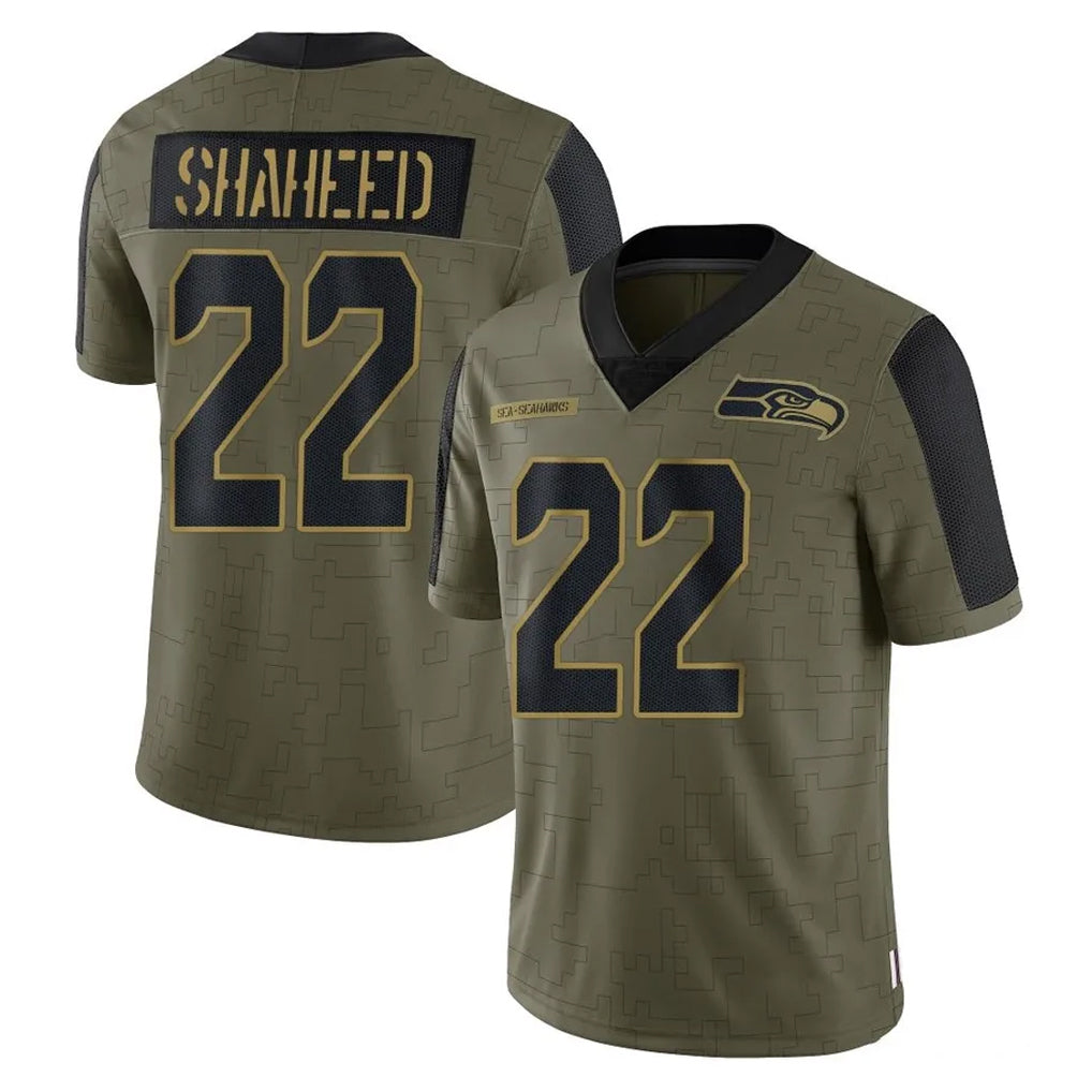 S.Seahawks #22 Rashid Shaheed Player Olive Salute To Service Limited Game PETTCS Stitched Jerseys