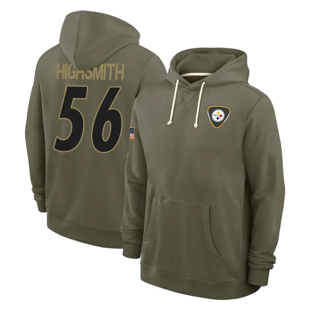 P.Steelers #56 Alex Highsmith Player Olive Salute to Service Pullover Hoodies Limited PETTCS Stitched Jerseys