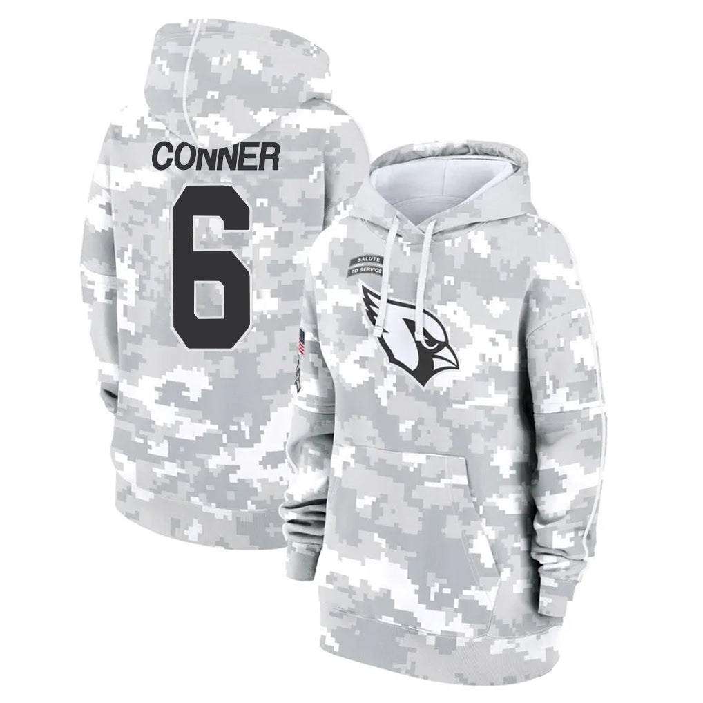 A.Cardinals #6 James Conner Player Camo Salute to Service Hoodies PETTCS Stitched Jerseys