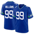S.Seahawks #99 Leonard Williams Player Royal Throwback Home Game PETTCS Stitched Jerseys