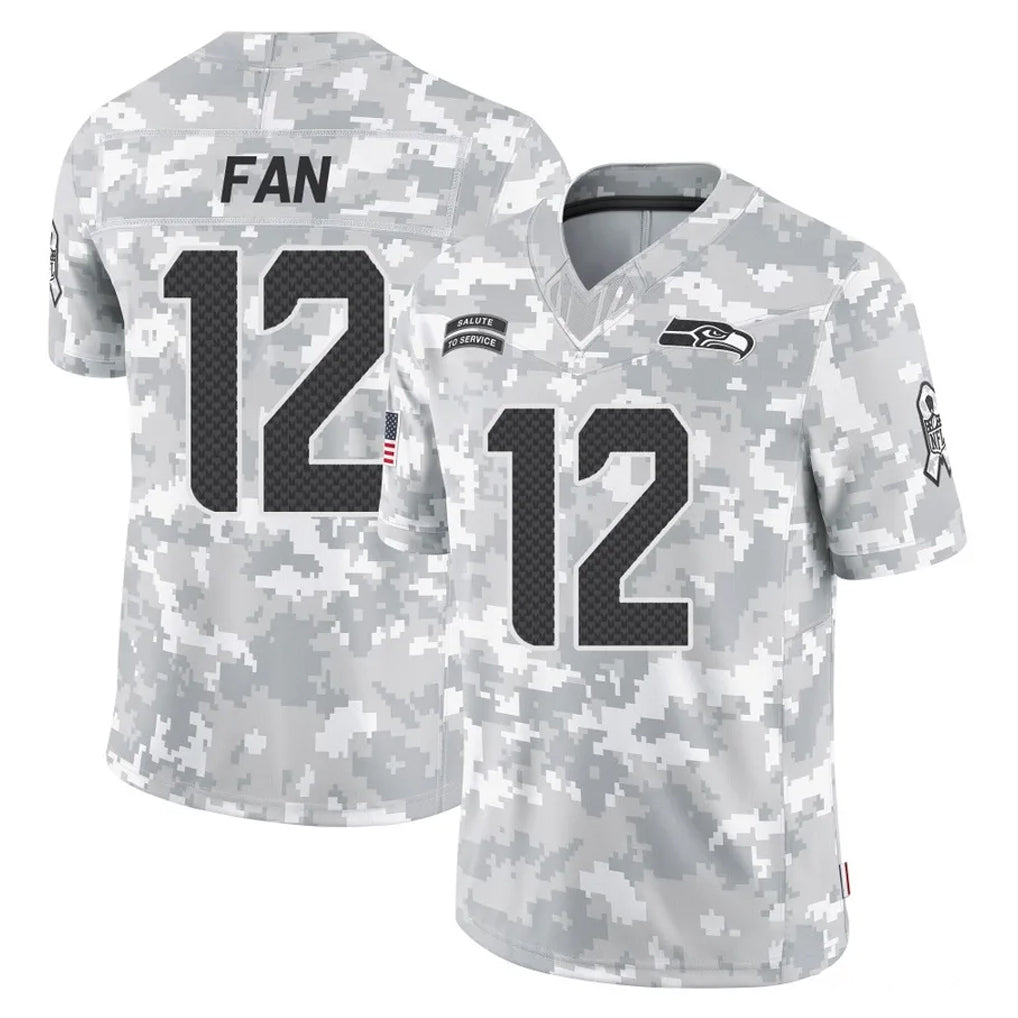 S.Seahawks #12 12th Fan Player Arctic Camo Limited Salute To Service Home Game PETTCS Stitched Jerseys