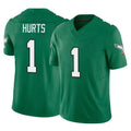 P.Eagles #1 Jalen Hurts Player Green Kelly Alternate Vapor F.U.S.E. Home Game PETTCS Stitched Jerseys