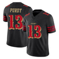 SF.49ers #13 Brock Purdy Player Black Limited Rivalries Collection Home Game PETTCS Stitched Jerseys