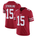 SF.49ers #15 De'Zhaun Stribling Player Red Limited Vapor Untouchable Home Game PETTCS Stitched Jerseys