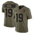 A.Cardinals #19 Carson Beck Player Olive Salute To Service Home Game PETTCS Stitched Jerseys