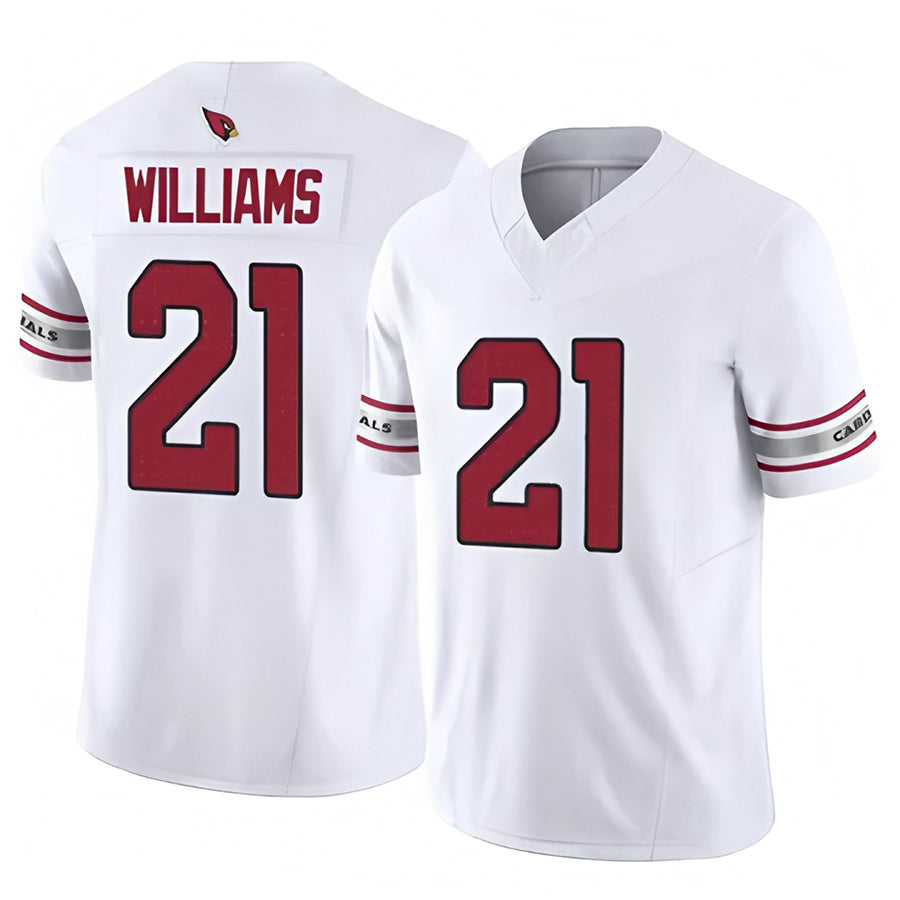 A.Cardinals #21 Garrett Williams Player White Game Home PETTCS Stitched Jerseys