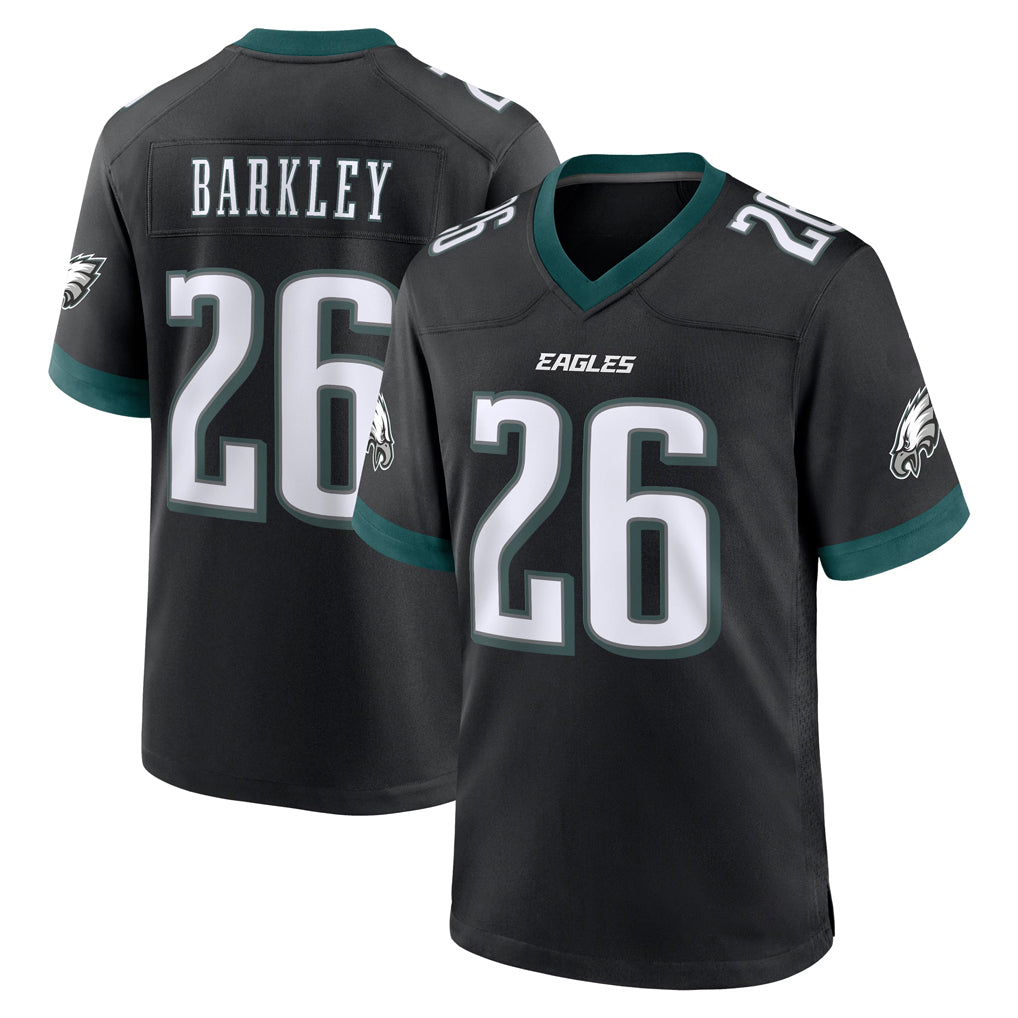 P.Eagles #26 Saquon Barkley Player Black Game Home PETTCS Stitched Jerseys