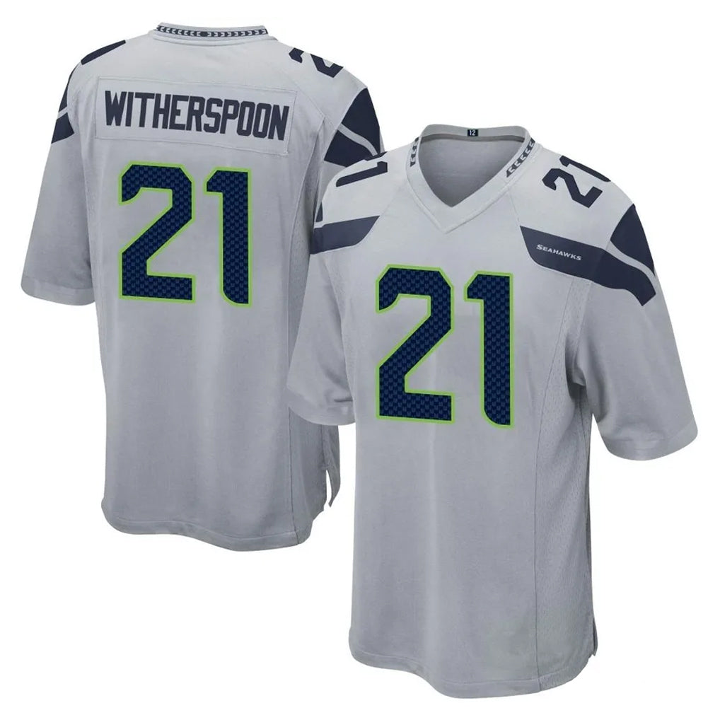 S.Seahawks #21 Devon Witherspoon Player Gray Home Game PETTCS Stitched Jerseys