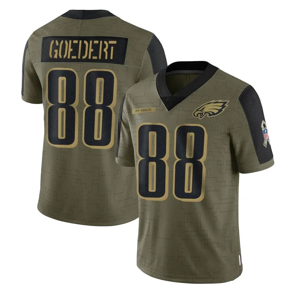 P.Eagles #88 Dallas Goedert Player Olive Salute To Service Limited Game PETTCS Stitched Jerseys