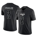 P.Eagles #2 Riq Woolen Player Black Reflective Limited Home Game PETTCS Stitched Jerseys