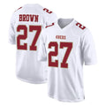 SF.49ers #27 Ji'Ayir Brown Player White Fashion Home Game PETTCS Stitched Jerseys