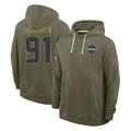 S.Seahawks #91 Byron Murphy II Player Olive Salute to Service Pullover Hoodies Limited PETTCS Stitched Jerseys