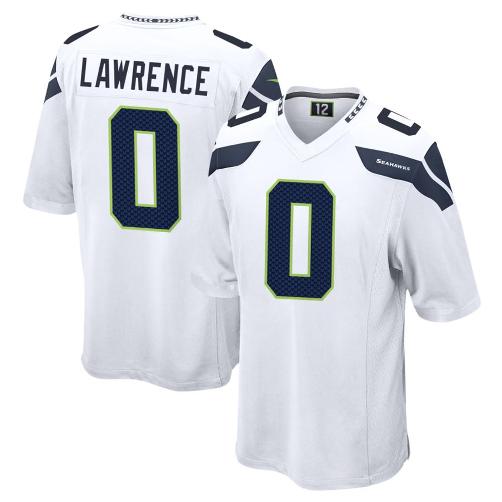 S.Seahawks #0 DeMarcus Lawrence Player White Home Game PETTCS Stitched Jerseys