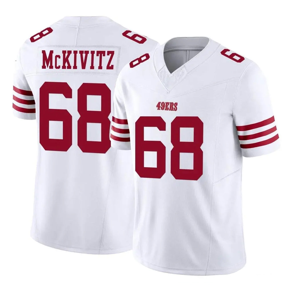 SF.49ers #68 Colton McKivitz Player White Limited Vapor F.U.S.E. Home Game PETTCS Stitched Jerseys