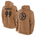 P.Steelers #99 Derrick Harmon Player Brown Limited Salute to Service Pullover Hoodies Game PETTCS Stitched Jerseys