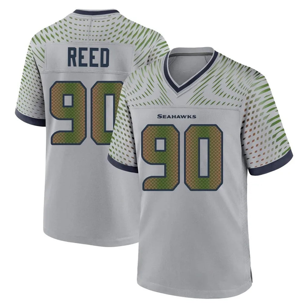 S.Seahawks #90 Jarran Reed Player Grey 2025 Rivalries Collection Home Game PETTCS Stitched Jerseys