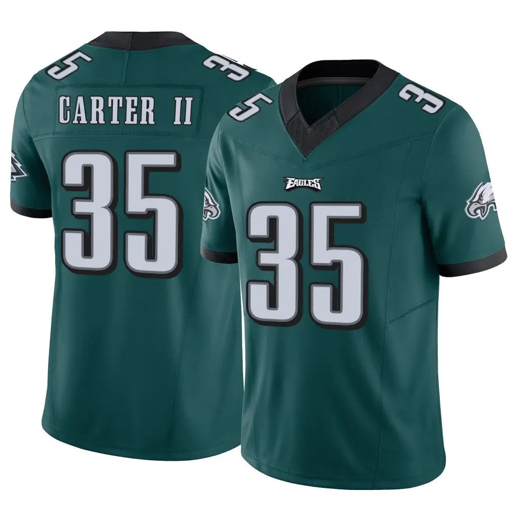 P.Eagles #35 Michael Carter II Player Team Color Green Limited Vapor F.U.S.E. Home Game PETTCS Stitched Jerseys