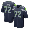 S.Seahawks #72 Abraham Lucas Player Navy Home Game PETTCS Stitched Jerseys